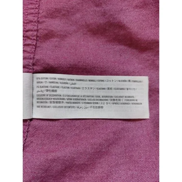 Hollister Mens Large Button Up Shirt Epic Flex Stretch LS Classic Fit Mauve Pink - Picture 13 of 14